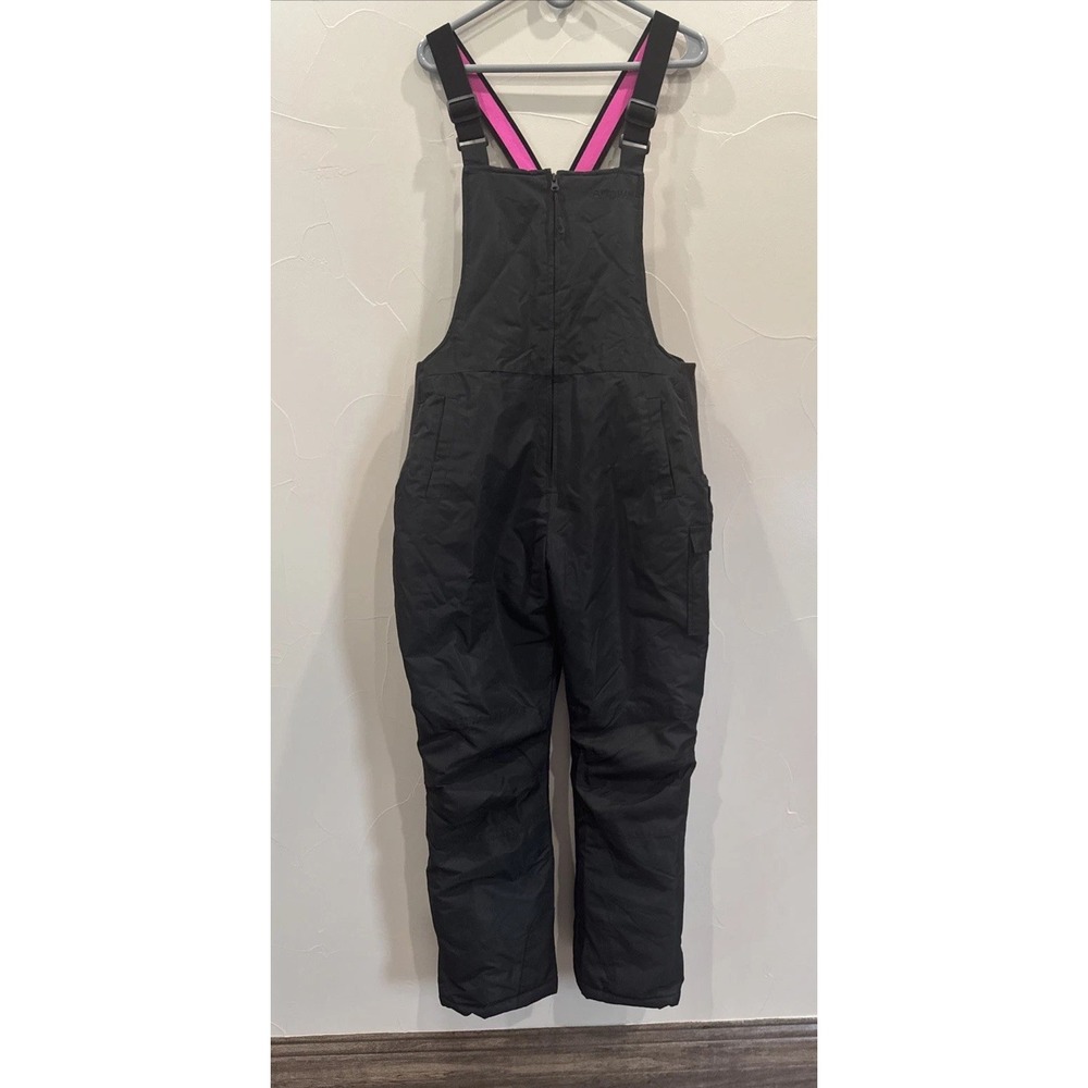 Magellan Outdoors Snow Ski Bib Overalls Women Large Black Insulated Logo Outdoor